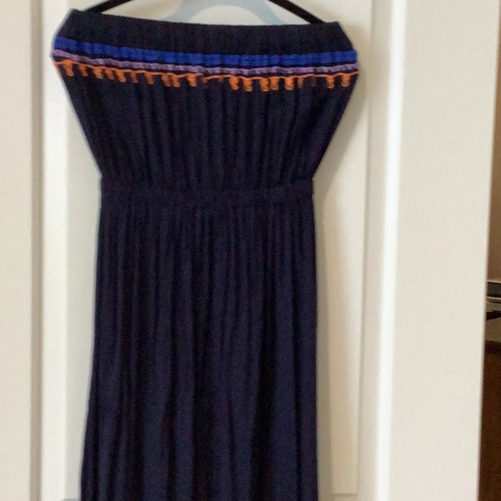 Skemo tassel trim embroidered strapless maxi dress M runs small - Picture 5 of 7